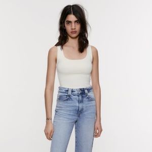 TWO ZARA WIDE STRAP TANK TOPS